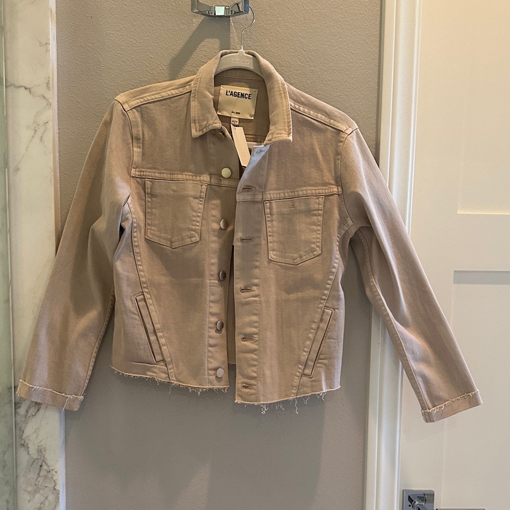 L'AGENCE Tan Jean Jacket